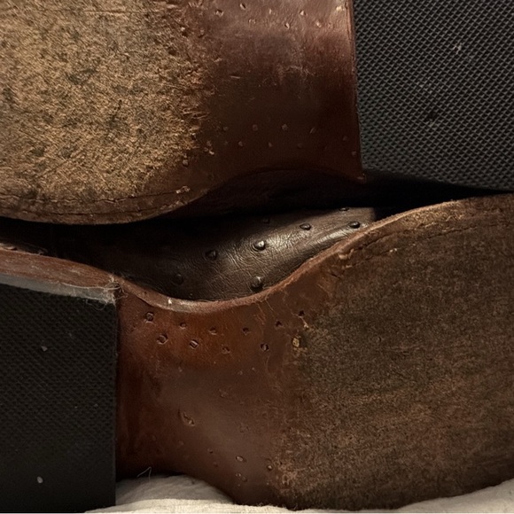 Cavender’s full quill Ostrich Brown Leather Boots Sz 7 - Picture 4 of 7